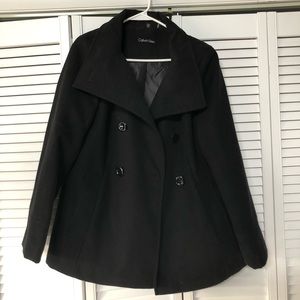 Calvin Klein Size 8 black pea coat